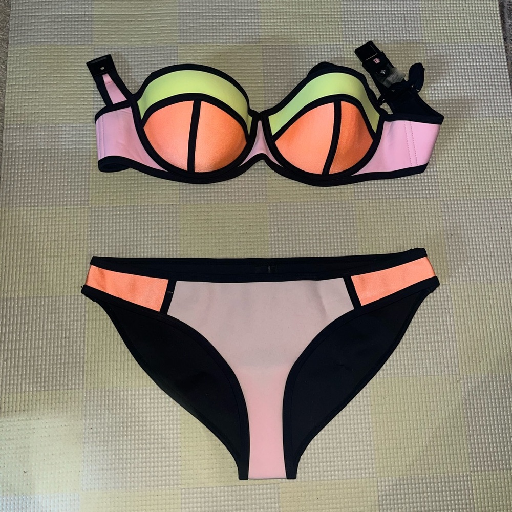 Triangl Neoprene Colorblock Neon Bikini Large